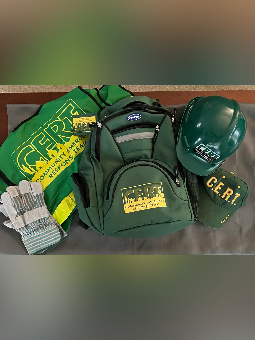 Green CERT Community Emergency Response Team Backpack
